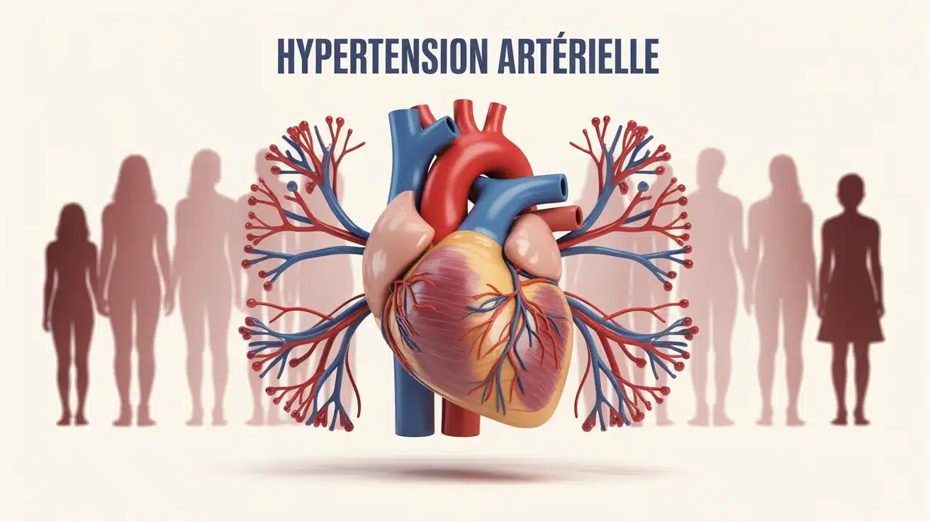 Illustration vectorielle hypertension artérielle cœur artères