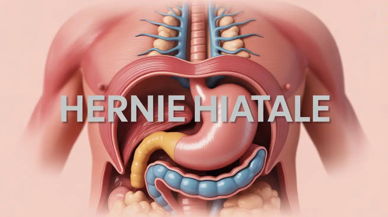 Vue anatomique hernie hiatale estomac diaphragme