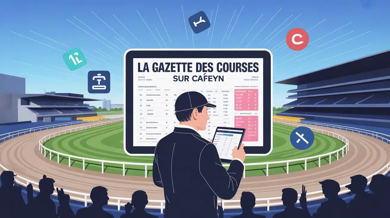 Illustration La Gazette des Courses sur Cafeyn turfiste tablette numérique