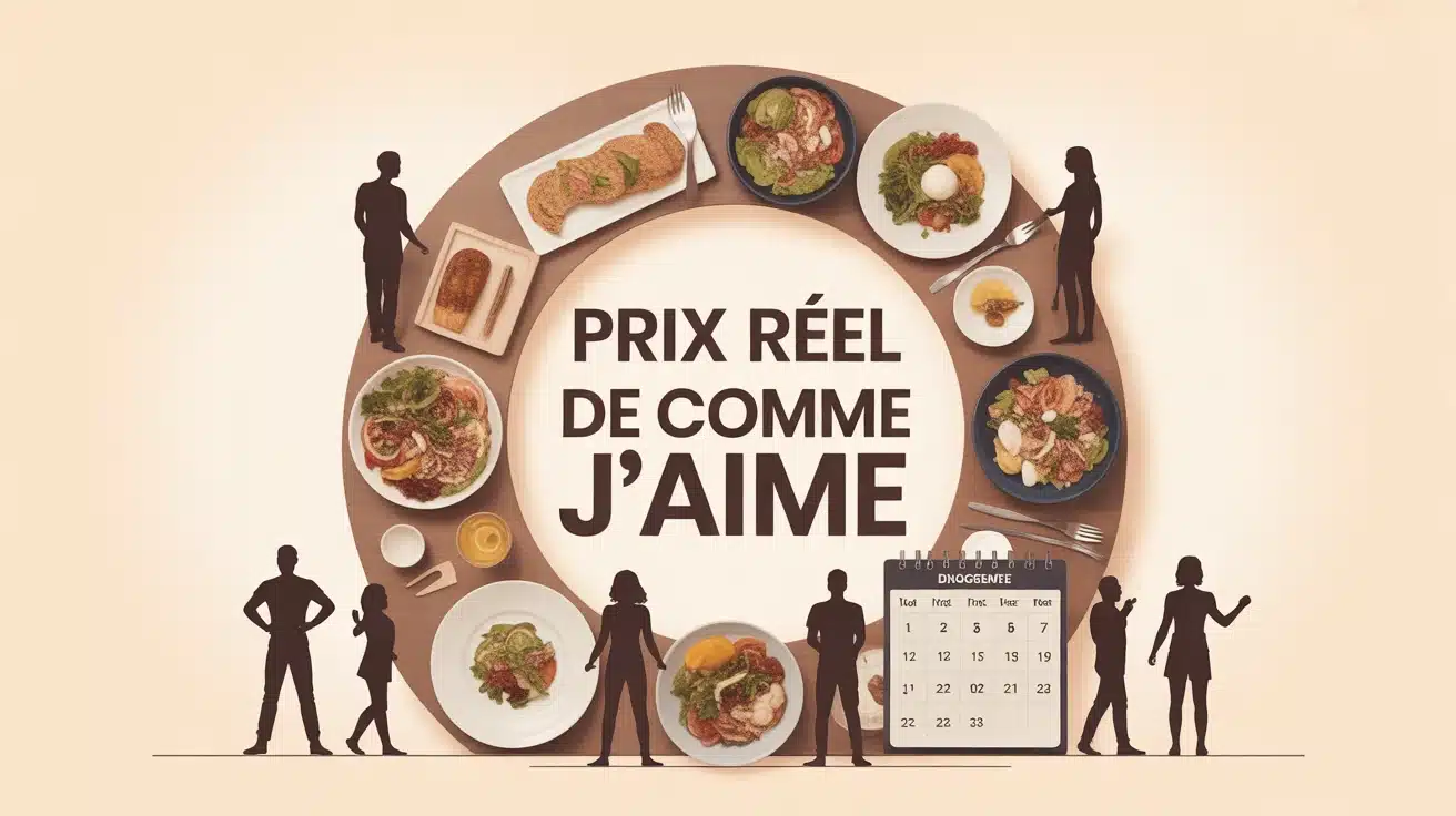 Illustration vectorielle prix réel de Comme J'aime avec plats et calendrier