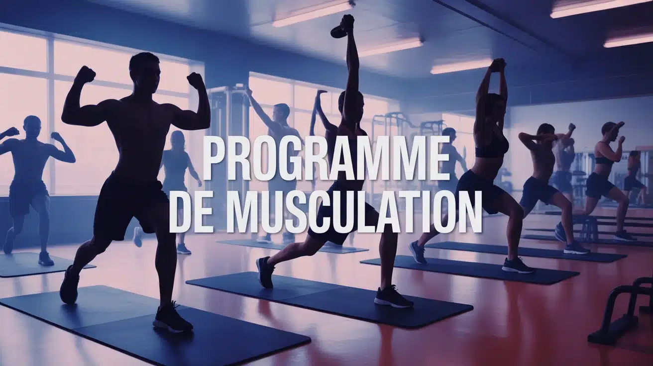 Illustration programme de musculation salle moderne entraînement