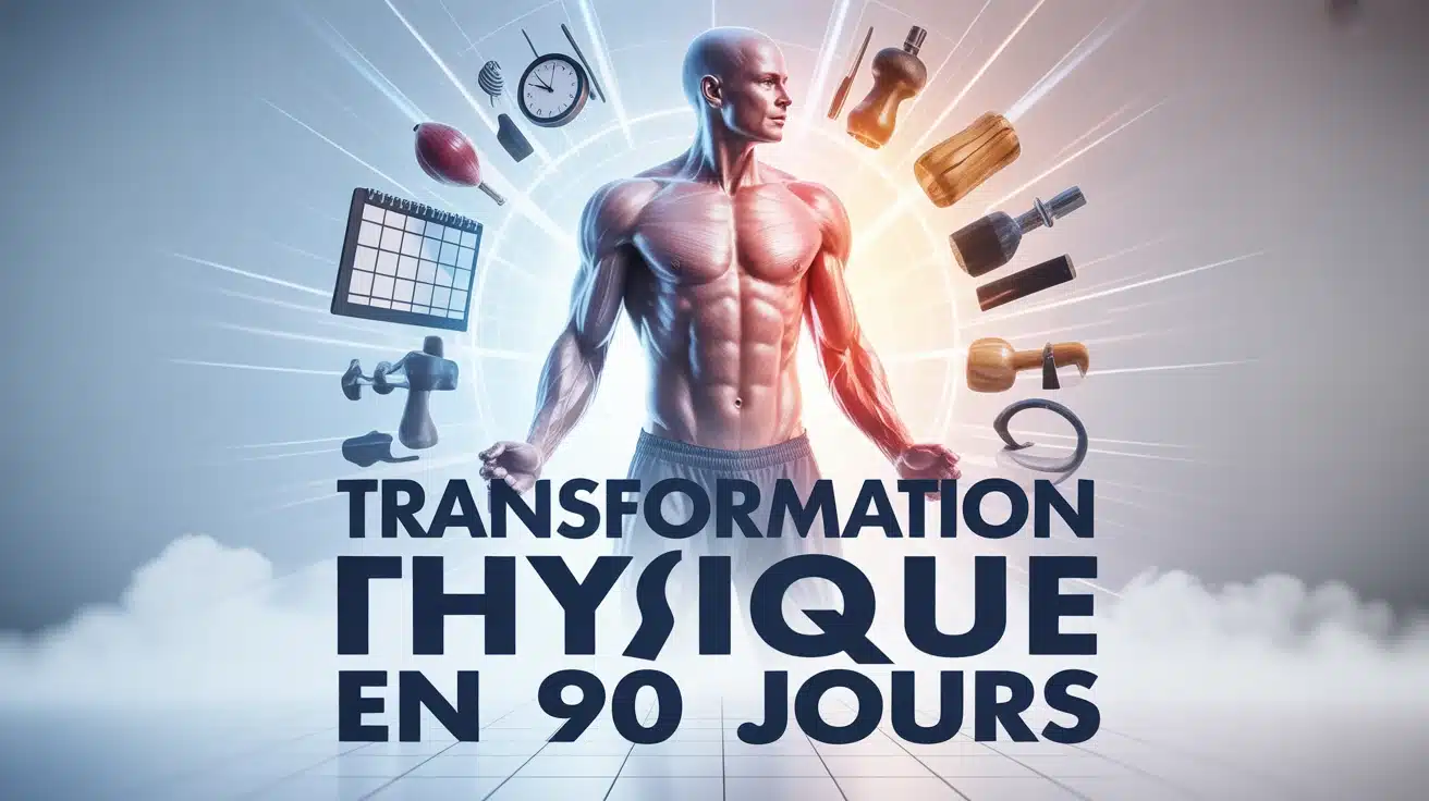 Silhouette en transformation physique en 90 jours avec sport et nutrition