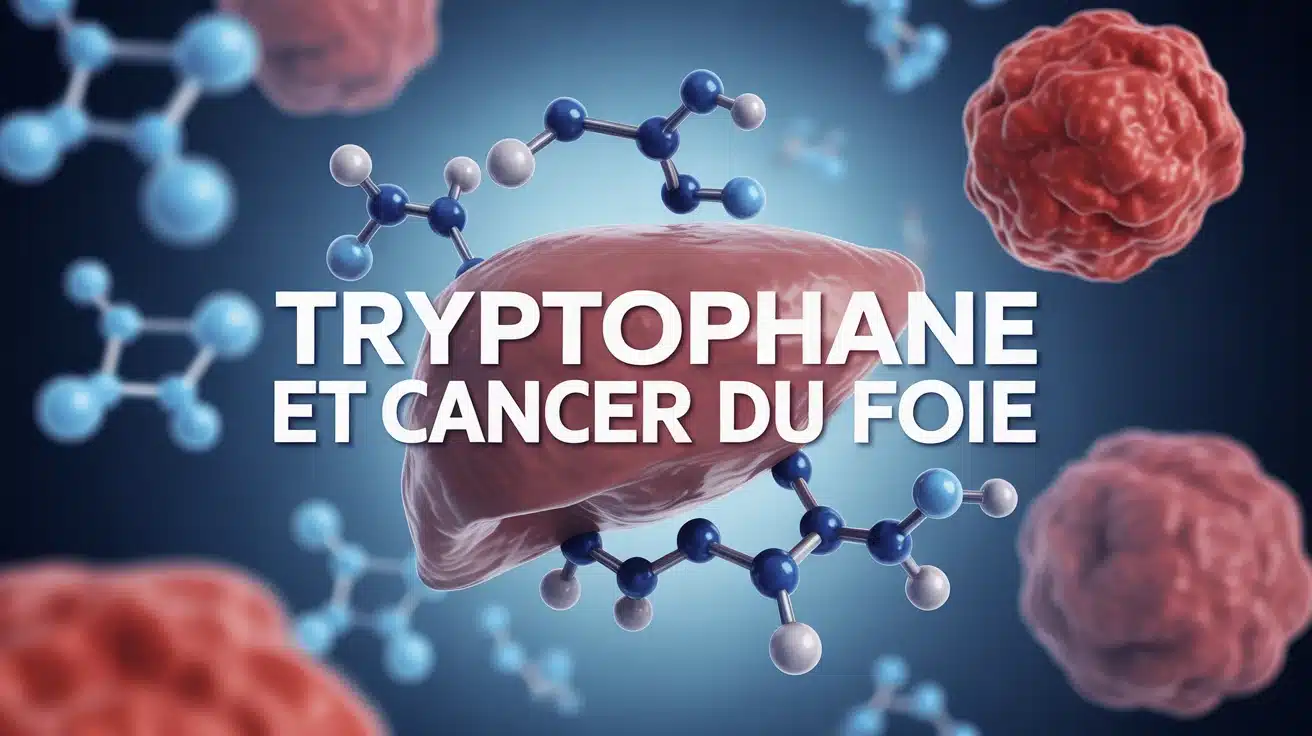 Illustration tryptophane et cancer du foie avec molécule et foie