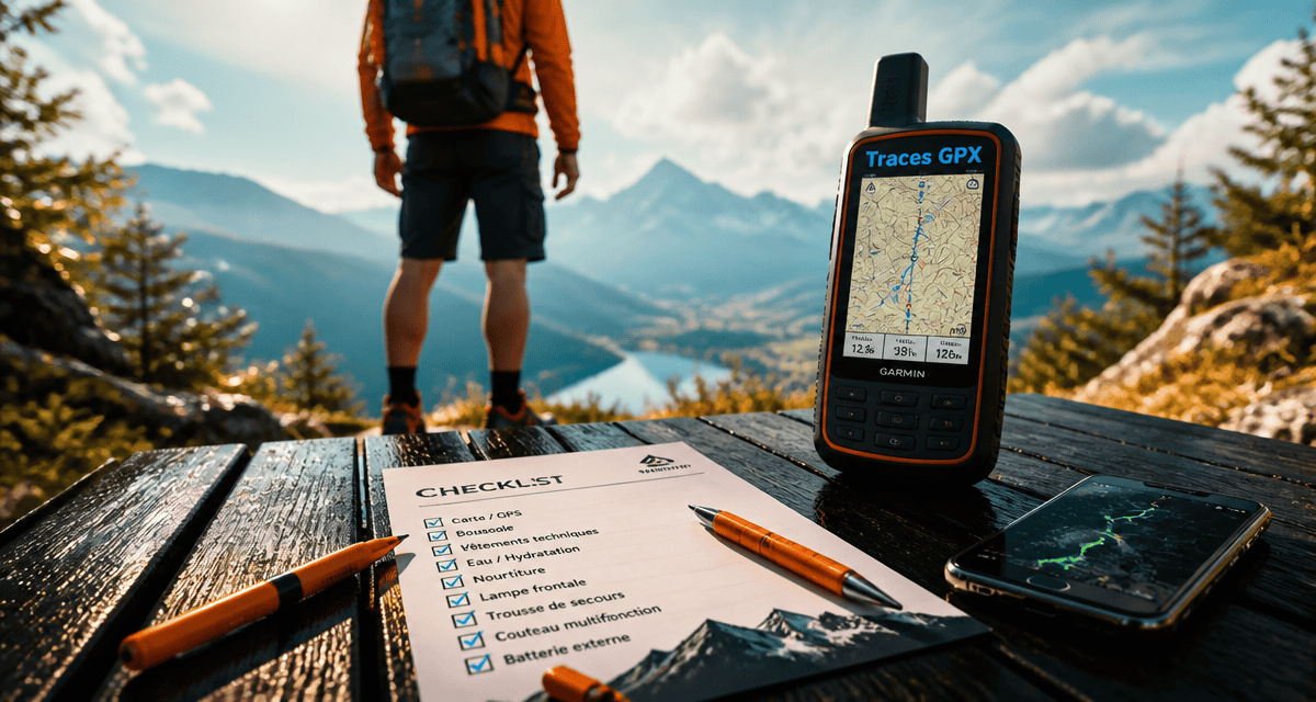 randonneur avec trace gpx sur gps et smartphone