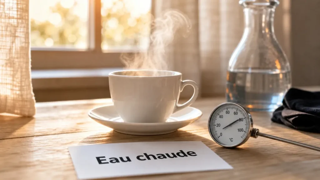 Boire de l’eau chaude le matin, oui, mais entre 49 et 65°C pour en attendre les vrais effets