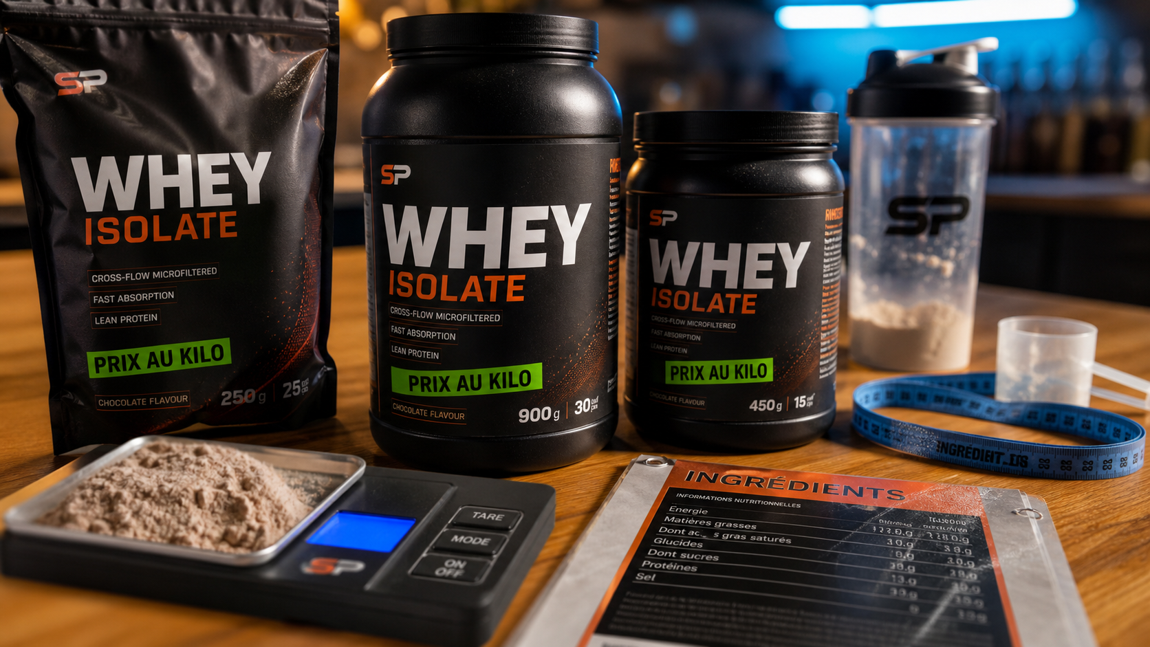 Meilleur marque de proteine : whey isolate native, faible lactose, prix au kilo