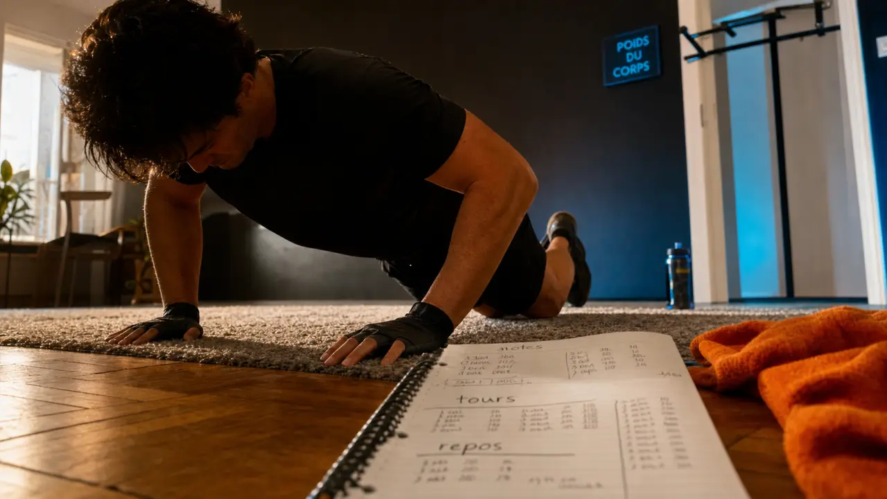 Musculation poids du corps : programme full body sans matériel, pompes sur les genoux