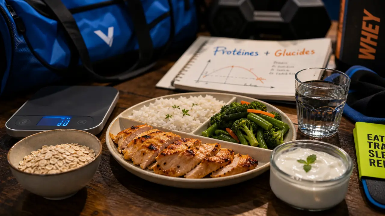 Nutrition pour la musculation : repas protéines et glucides pour l’entraînement