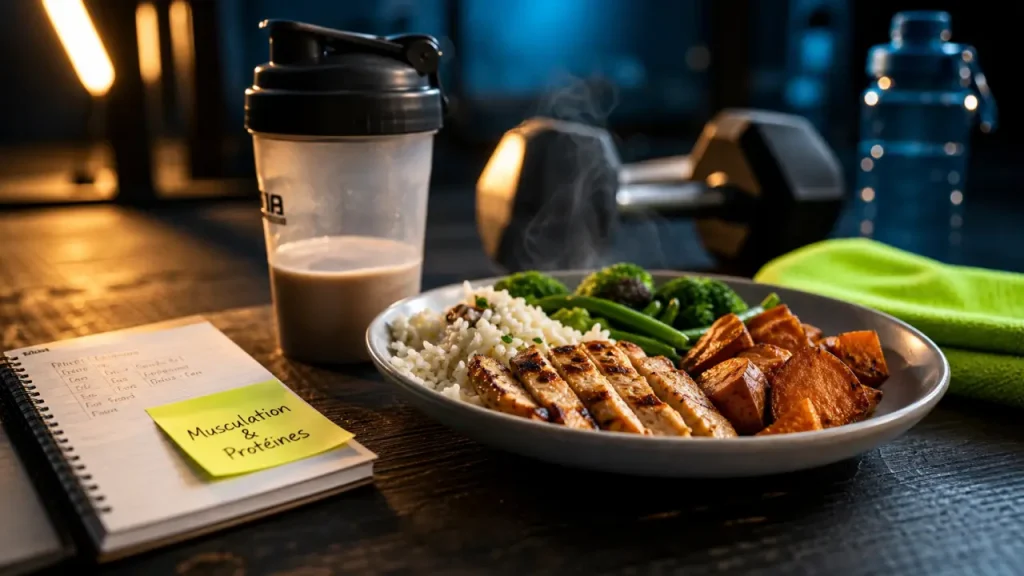 Nutrition pour la musculation : protéines, glucides, repas autour de l’entraînement et erreurs à éviter
