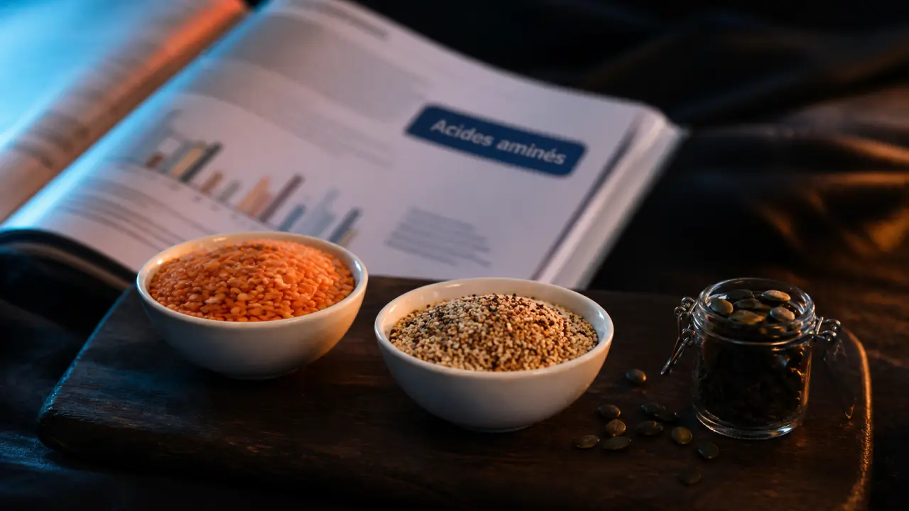 8 acides amines essentiels : lentilles, quinoa et graines riches en protéines