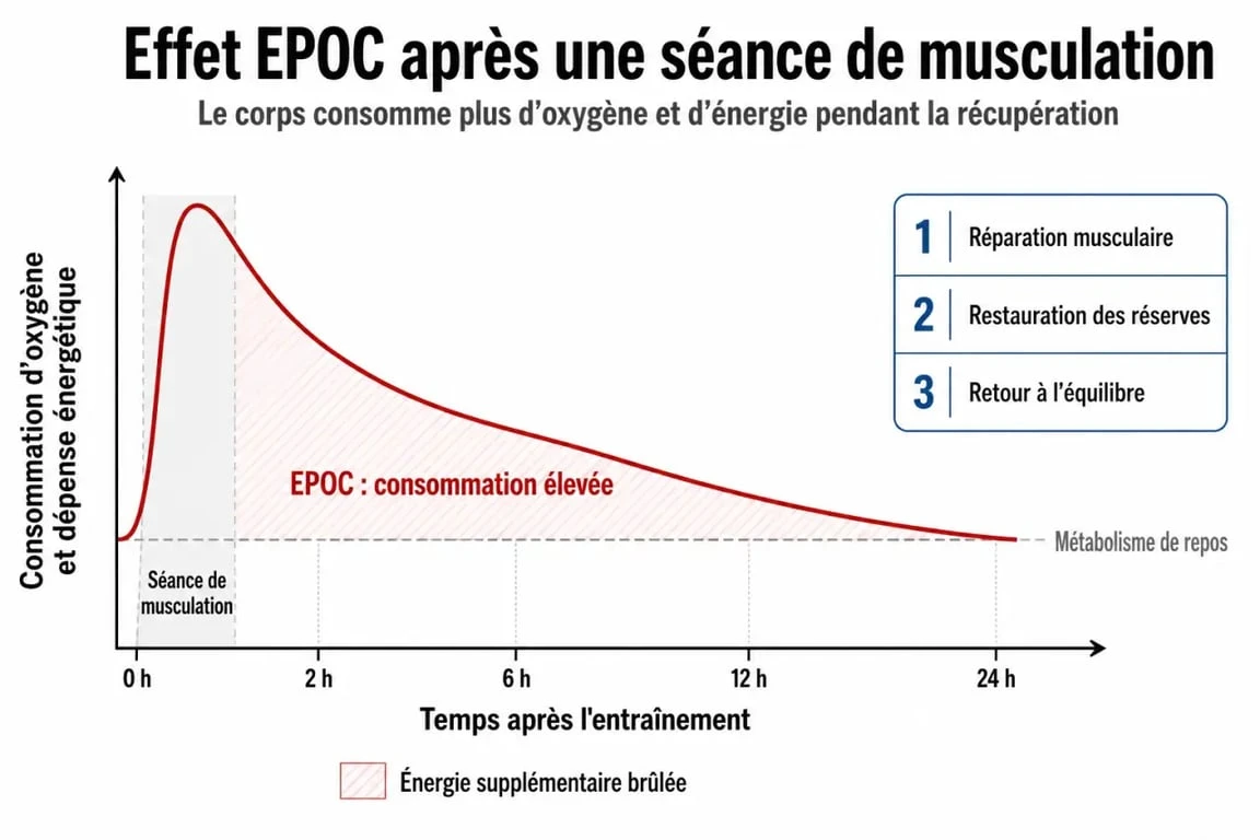 Effet EPOC et dépense énergétique après une séance de musculation