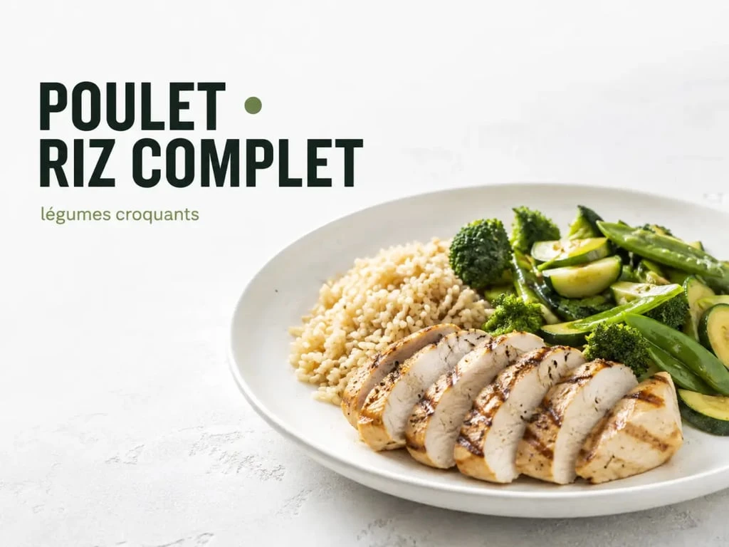 Recette riche en protéines musculation : poulet, riz complet et légumes