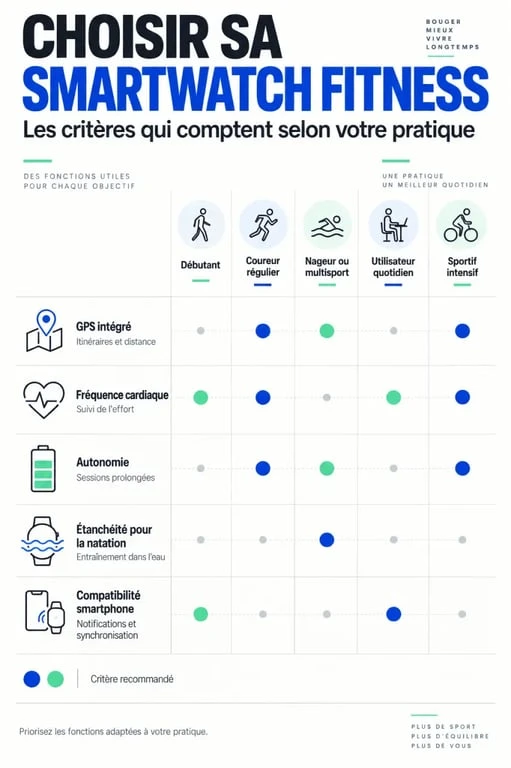 Smartwatch fitness : critères de choix selon les profils et les usages sportifs