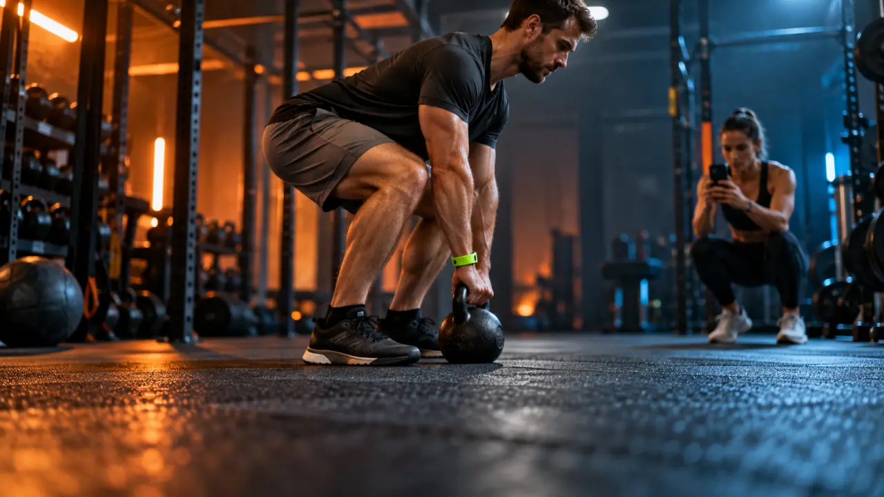 Lombaire musculation : hip hinge avec kettlebell, dos neutre